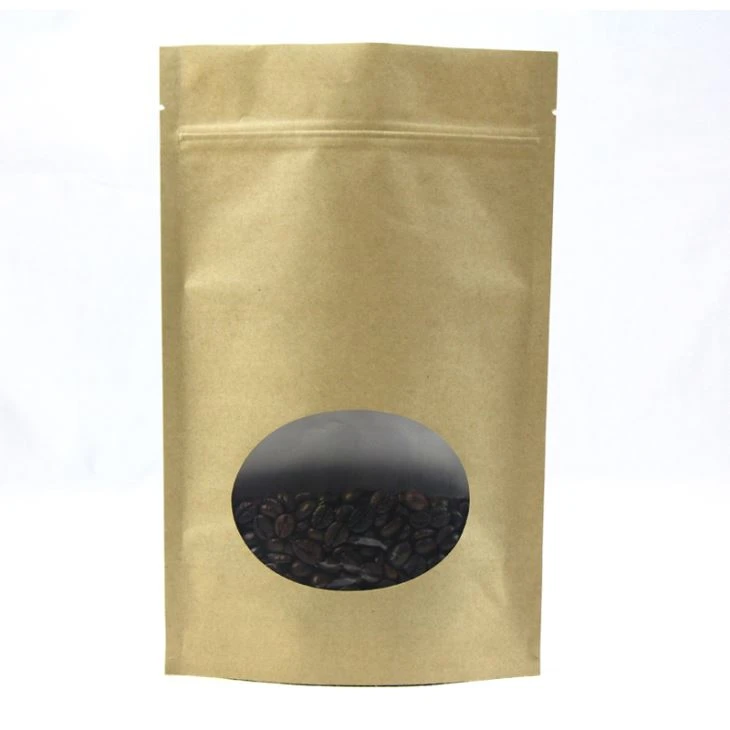 Kraft Paper Stand Up Bag Kafè Bil Tieqa