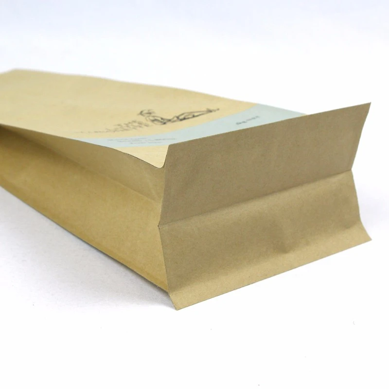 Kraft Paper Aluminum Foil Bag Bil Valve 8 Side Issiġillat Kraft Paper Aluminium Foil Bag With Valve 8 Side Sealed