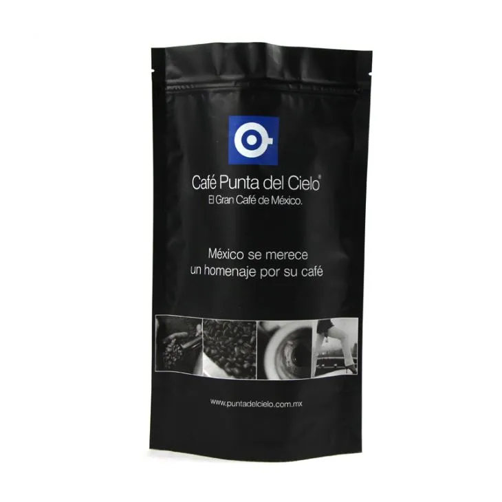 Fojl tal-aluminju Stand Up Coffee Zipper Pouch