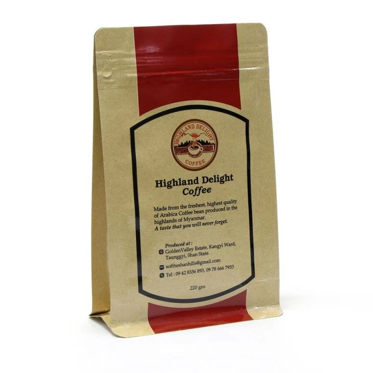Kraft Paper Flat Bottom Kafè Bag