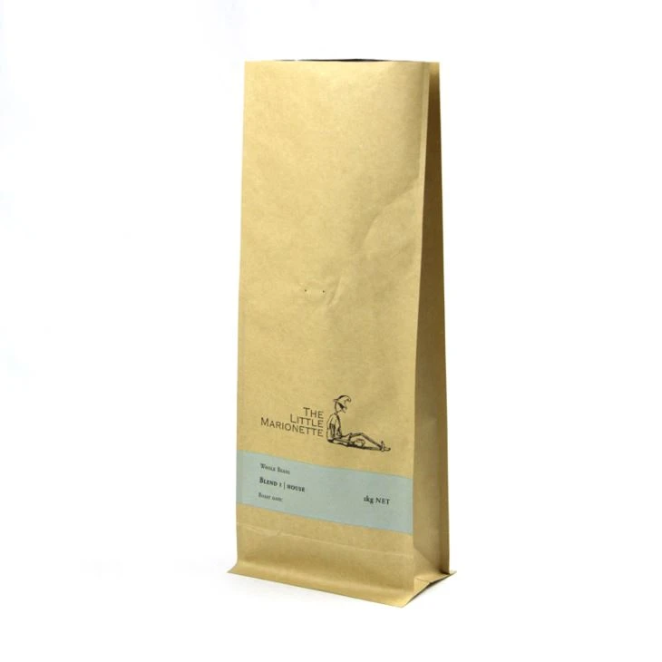 Kraft Paper Aluminum Foil Bag Bil Valve 8 Side Issiġillat