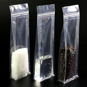 Clear Square 200g Plastic Flat Bottom Pouch With Zip Lock Clear Square 200g Plastic Flat Bottom Pouch With Zip Lock