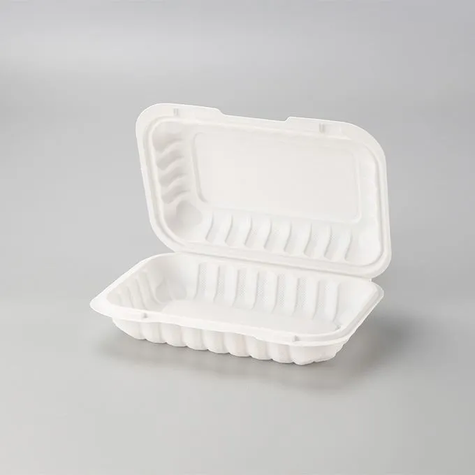 6x9inch White Pp Kontenituri tal-Ikel Microwaveable Ikel Takeout To Go Lunch Box Plastic Reusable Clamshell Food ContainerH