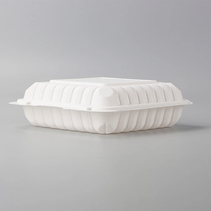 8x8inch Fried Chicken Chips Packaging Biodegradable Food Container Disposable PP Lunch Box Microwave Takeaway Hinged Box