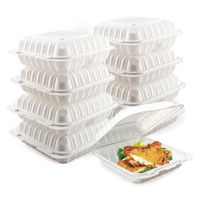 Bijodegradabbli Clamshell Takeaway Ikel Kontenitur Jintrema Bento Lunch Box Takeaway PP Plastic Ikel Kaxxa Bil Vented