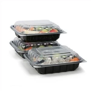 Kontenituri tal-Polypropylene tal-Polypropylene tat-Takeout tal-Ikel Deli Microwavable Kaxxi tat-Togo Wettaq Kontenituri tal-Ikel b'għatu biċ-ċappetti tal-Hamburger