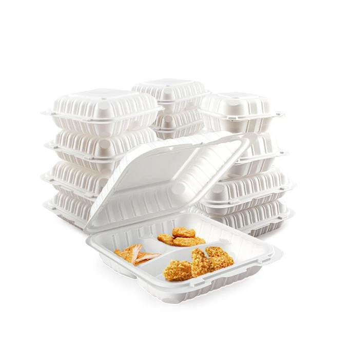 Kaxxa ta' l-Ikel tat-Takeaway tal-Kontenitur ta' l-Ikel li jintremew, 9x9inch b'saħħtu b'ventilazzjoni ta' 3 kompartimenti.