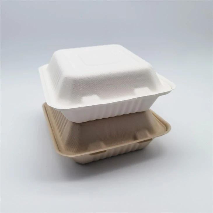 Bijodegradabbli Sugarcane Bagasse Fiber Polpa Karta Takeout Kontenitur