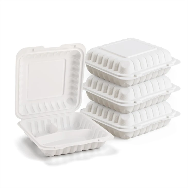 8" X 8" 3-Kontenitur tal-Ikel biċ-ċappetti Clamshel MFPP