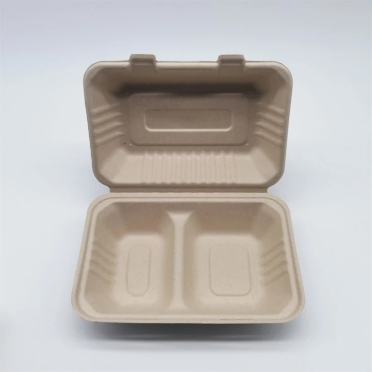 Natura Paper Polpa Sugarcane Ikel Kontenitur Clamshell