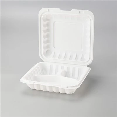 8x8 3 Pulzier MFPP Clamshell Biċ-Ċappetti Biex Mur Kaxxa tal-Ikel tal-Kulur Abjad