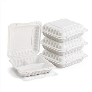 8" X 8" 3-Kontenitur tal-Ikel biċ-ċappetti Clamshel MFPP