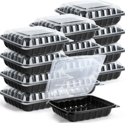 Plastic To Go Kontenitur tal-Ikel 3compartments