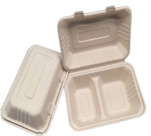 To Go Kontenituri B'Għotjien Bagasse 2kompartimenti