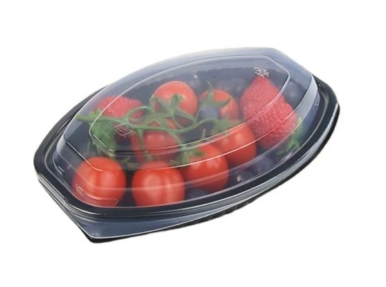 Kontenituri Ovali tal-Ikel tal-plastik PP B'Għatu