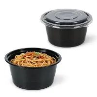 Kontenituri tondi tal-plastik tal-ikel b'għotjien